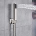 Rozin Brushed Nickel Rainfall Shower Faucet Ceiling Mount LED 16" Shower Head with Hand Spray - B00ZWNDQNS